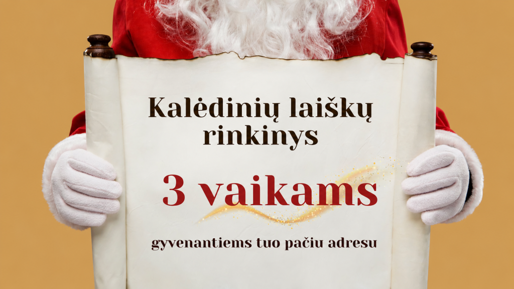 Kalėdų laiškų rinkinys trims vaikams